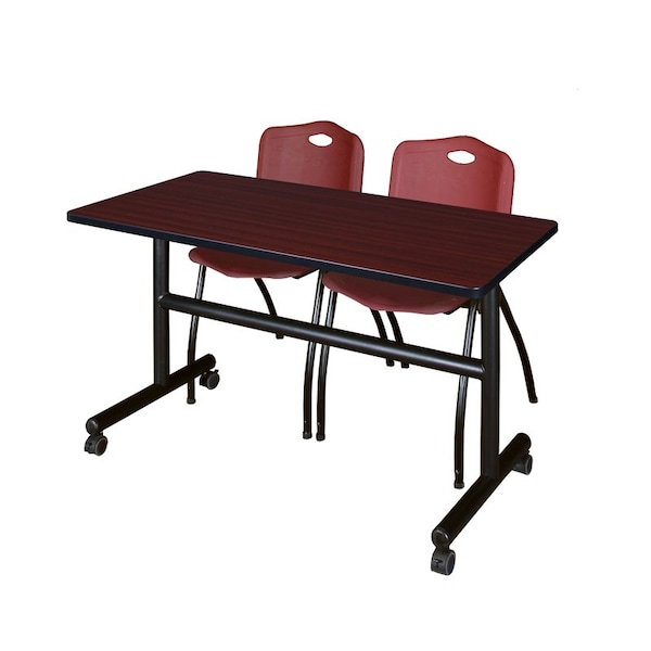 Kobe Rectangle FlipTop Table, 48" W, 29" H, Laminate Top, Mahogany MKFT4830MH47BY - main